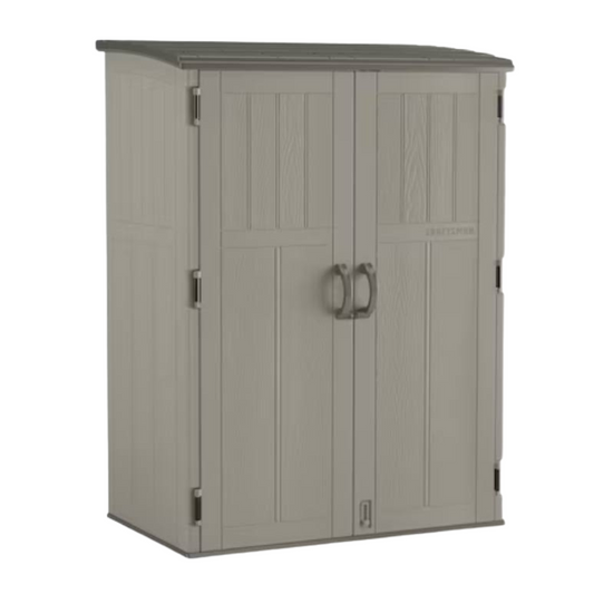 Mowvance 6-ft x 3-ft Large Vertical Gray Resin Storage Shed (Floor Included)