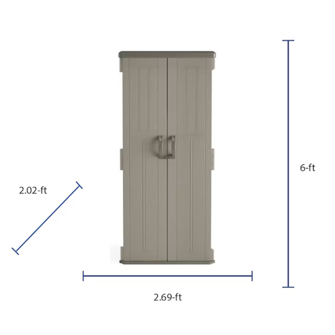 Mowvance 2-ft x 2-ft Vertical Gray Resin Storage Shed (Floor Included)