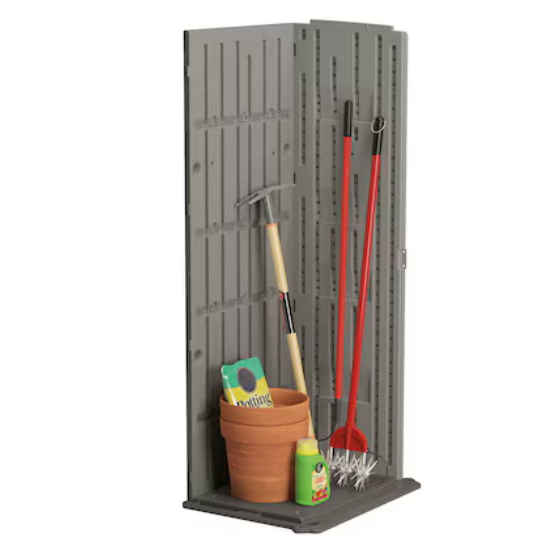 Mowvance 2-ft x 2-ft Vertical Gray Resin Storage Shed (Floor Included)