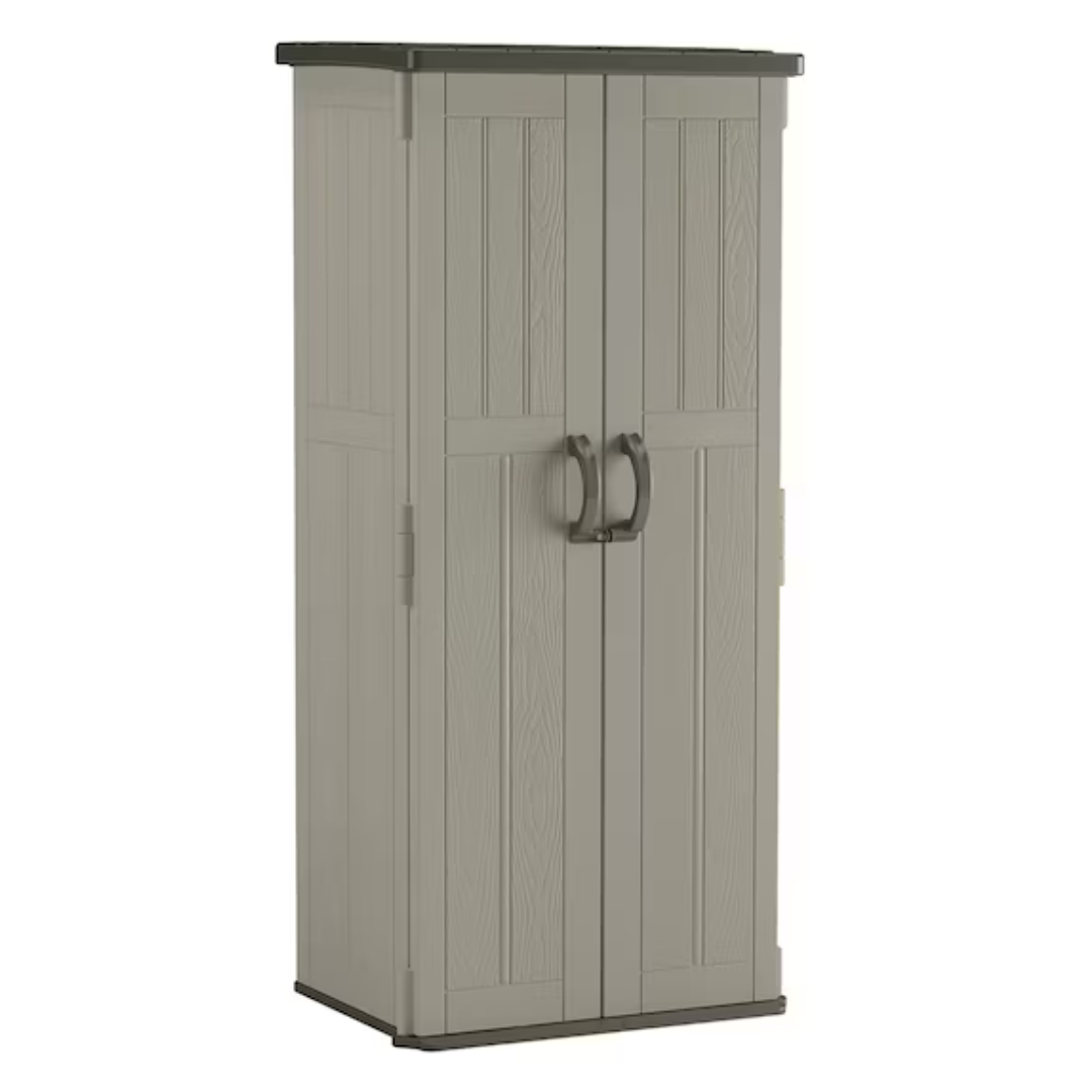 Mowvance 2-ft x 2-ft Vertical Gray Resin Storage Shed (Floor Included)