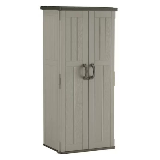 Mowvance 2-ft x 2-ft Vertical Gray Resin Storage Shed (Floor Included)