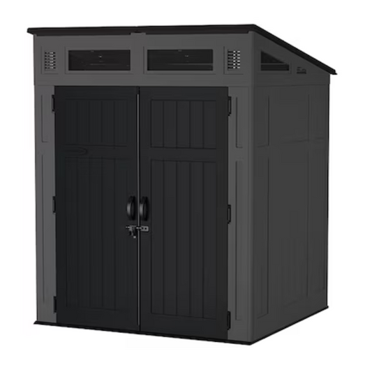 Mowvance 6-ft x 5-ft Black Lean-to Resin Storage Shed (Floor Included)