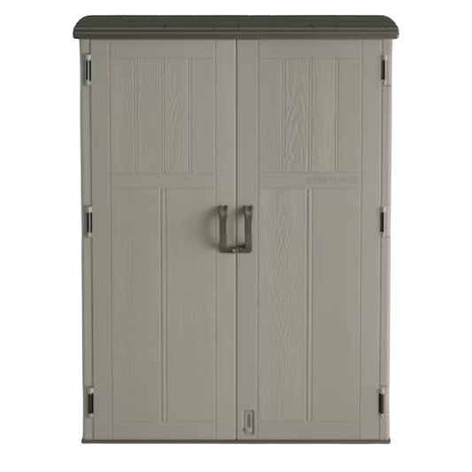 Mowvance 6-ft x 3-ft Large Vertical Gray Resin Storage Shed (Floor Included)
