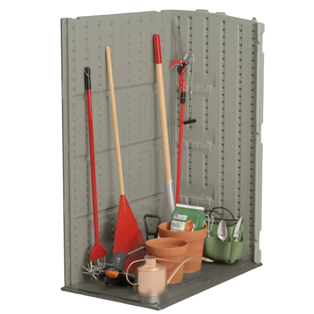 Mowvance 6-ft x 3-ft Large Vertical Gray Resin Storage Shed (Floor Included)