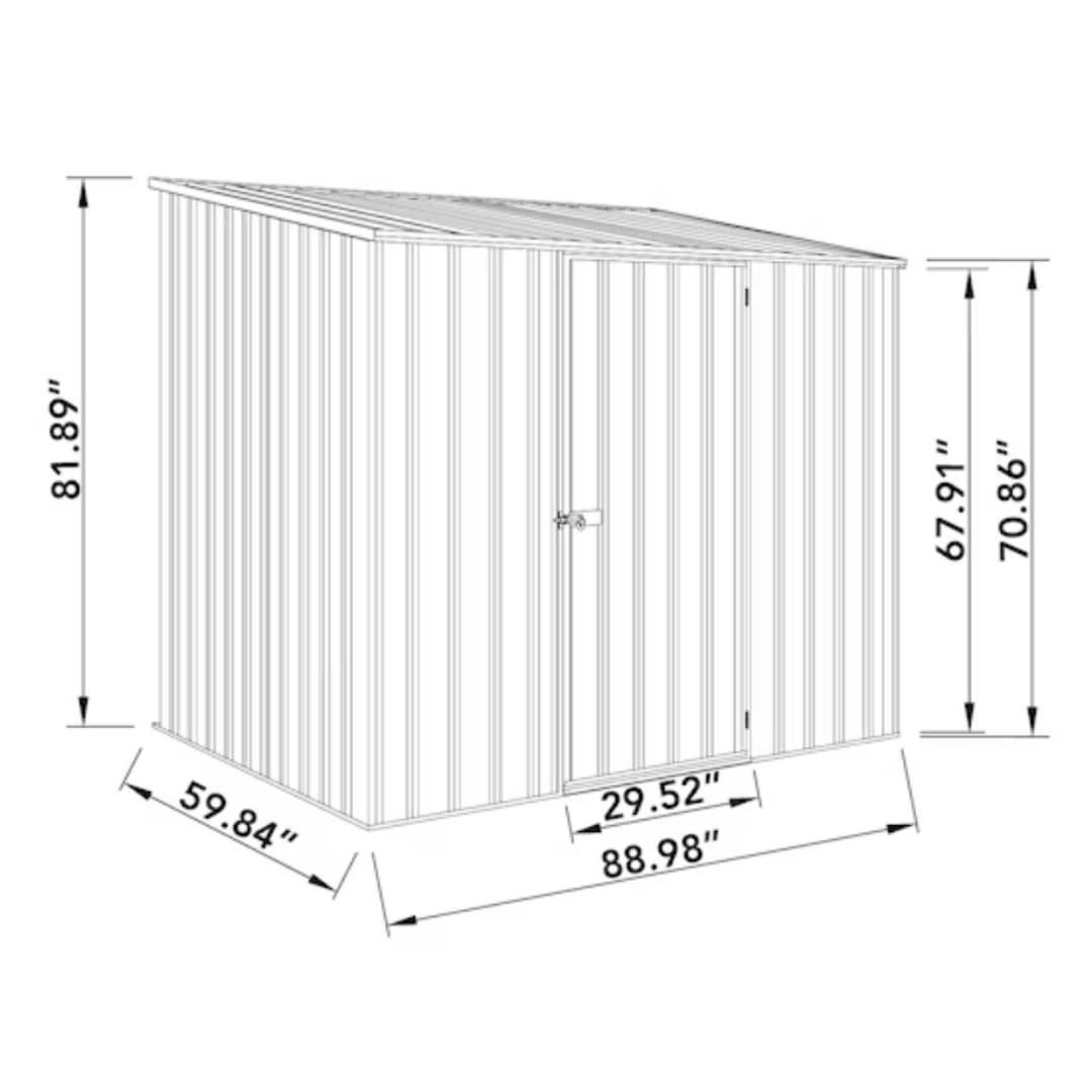 Mowvance 5-ft x 7-ft Space Saver Galvanized Steel Storage Shed (Floor Included)